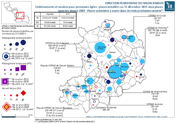 Maillage sanitaire : unité territoriale de prévention et d’action sociale du Valenciennois, juin 2014